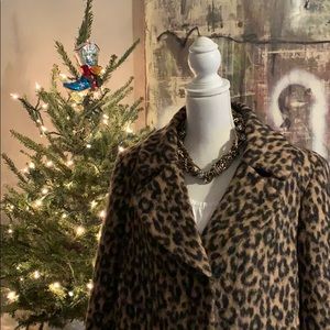 KATE SPADE NWT Leopard A-Line Wool Coat